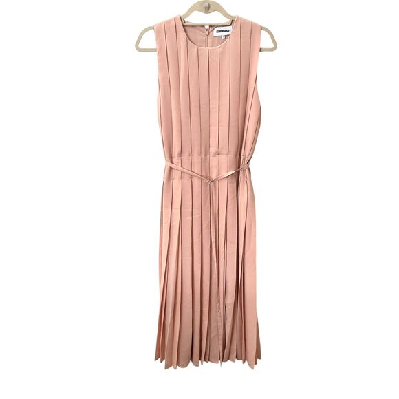 SAINTART Pleated Belted Midi Dress‎ NWOT Sz Small - Picture 1 of 4